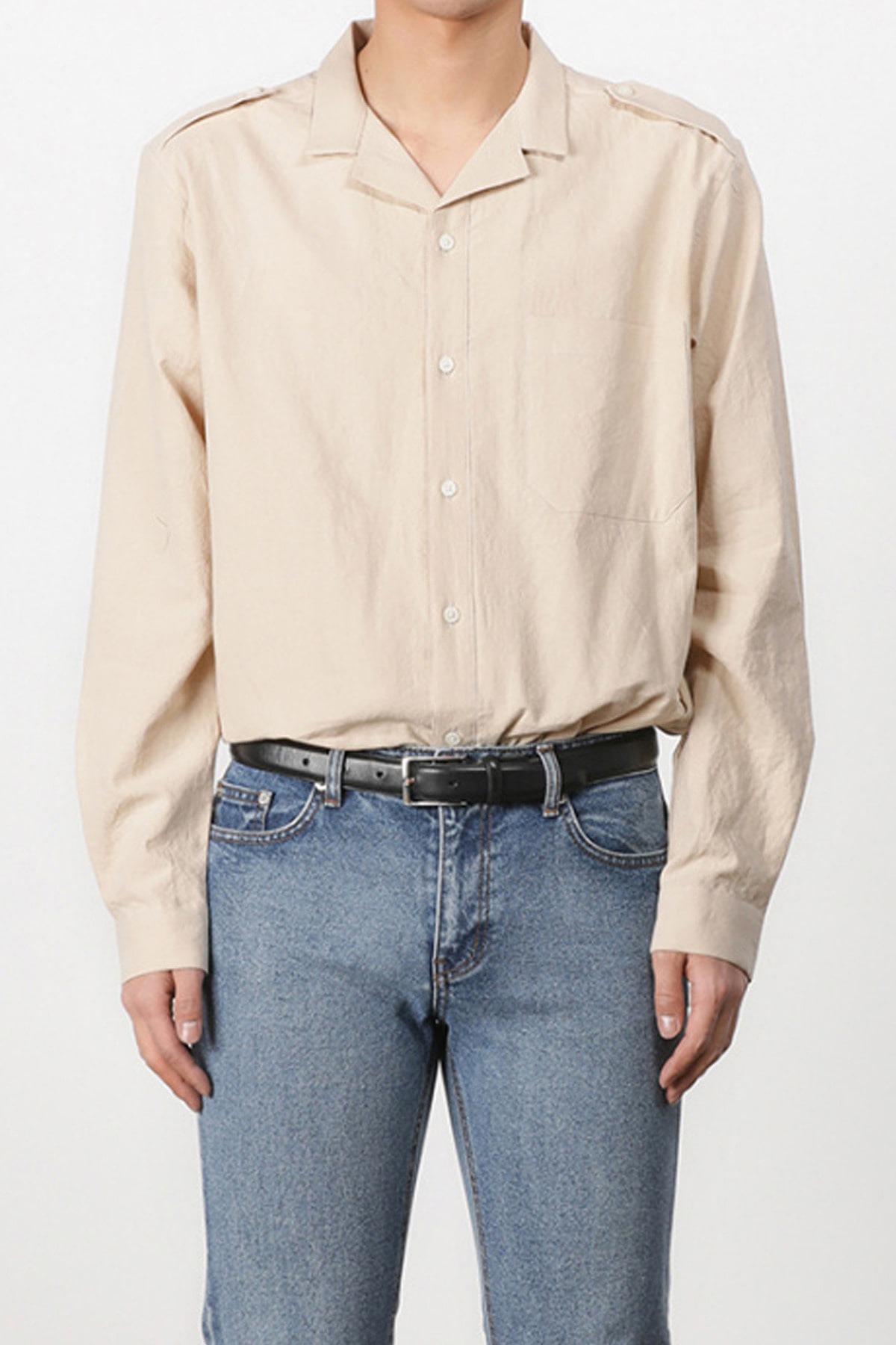 Nakama wide collar shirt (beige) #jp39